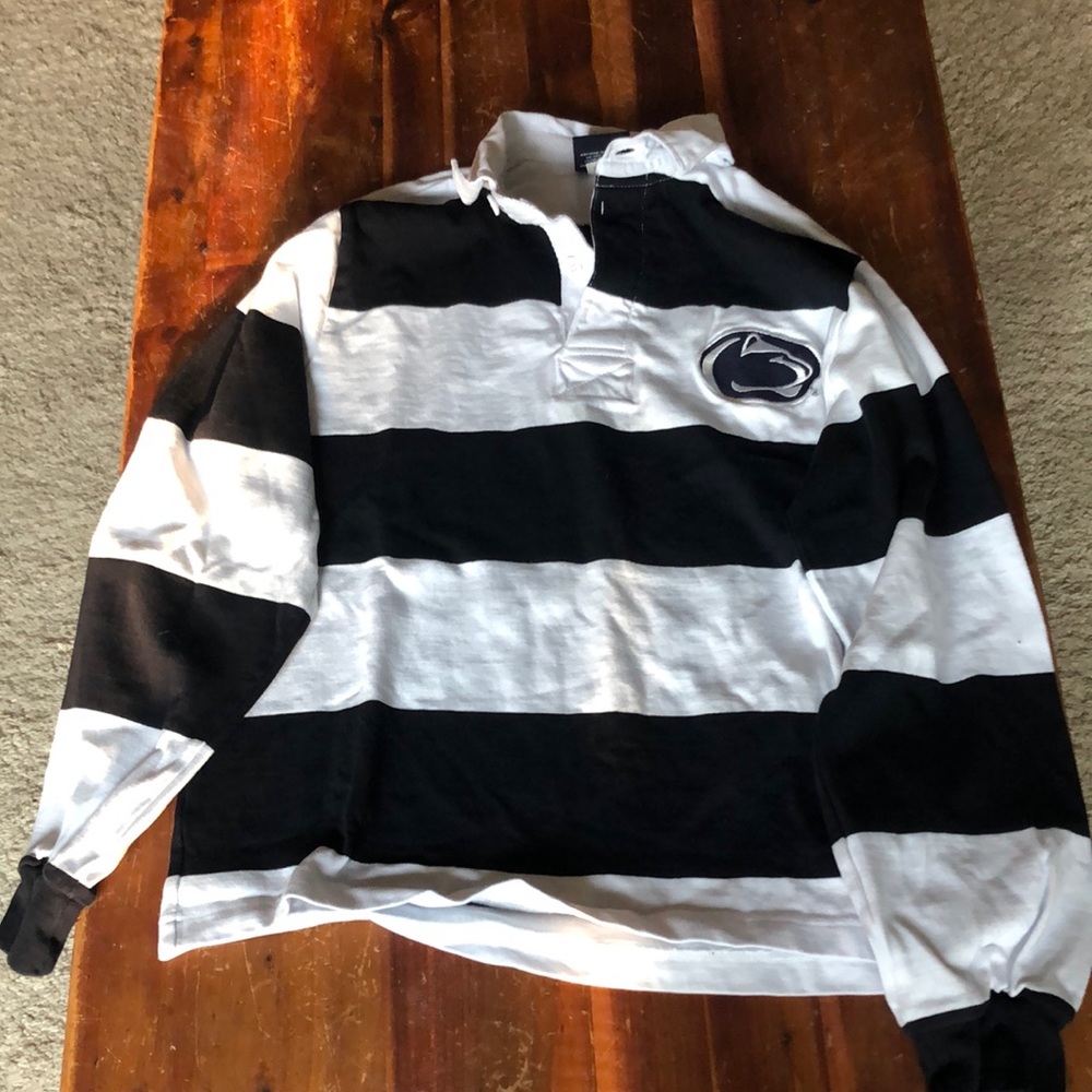 EUC PSU Penn State hooped rugby jersey, long-sleeved